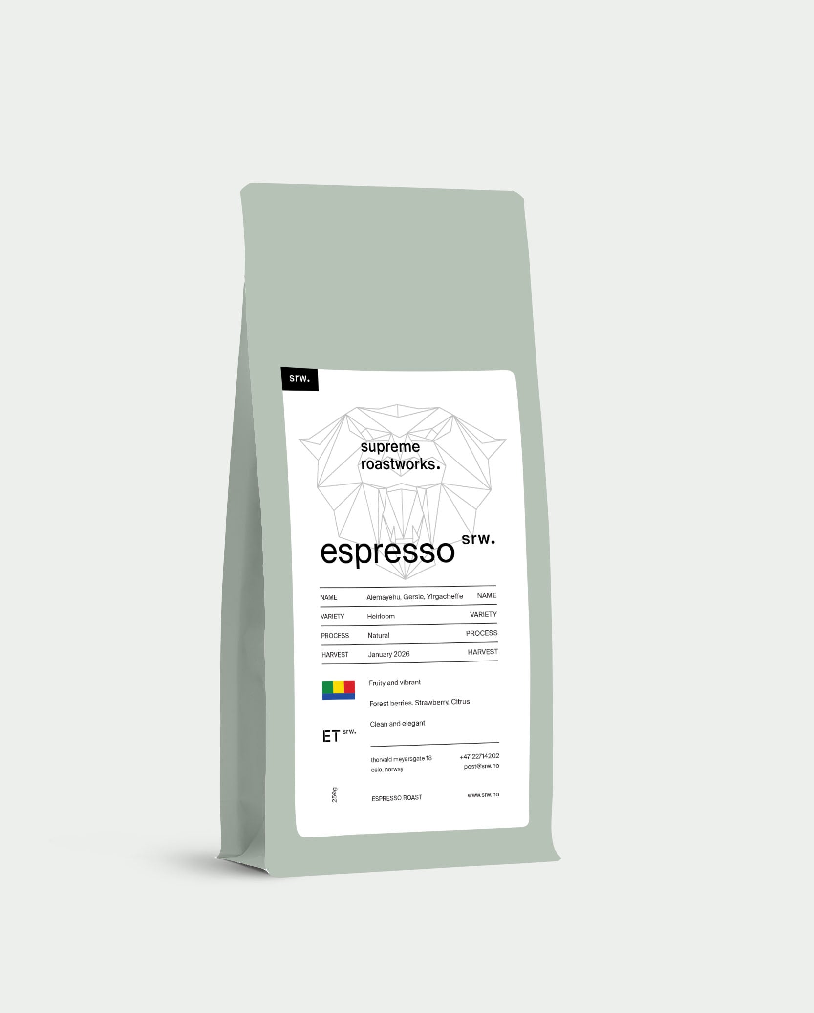 Photo of Espresso, Ethiopia, Alemayehu, Gersie, Yirgacheffe, natural, 250g
